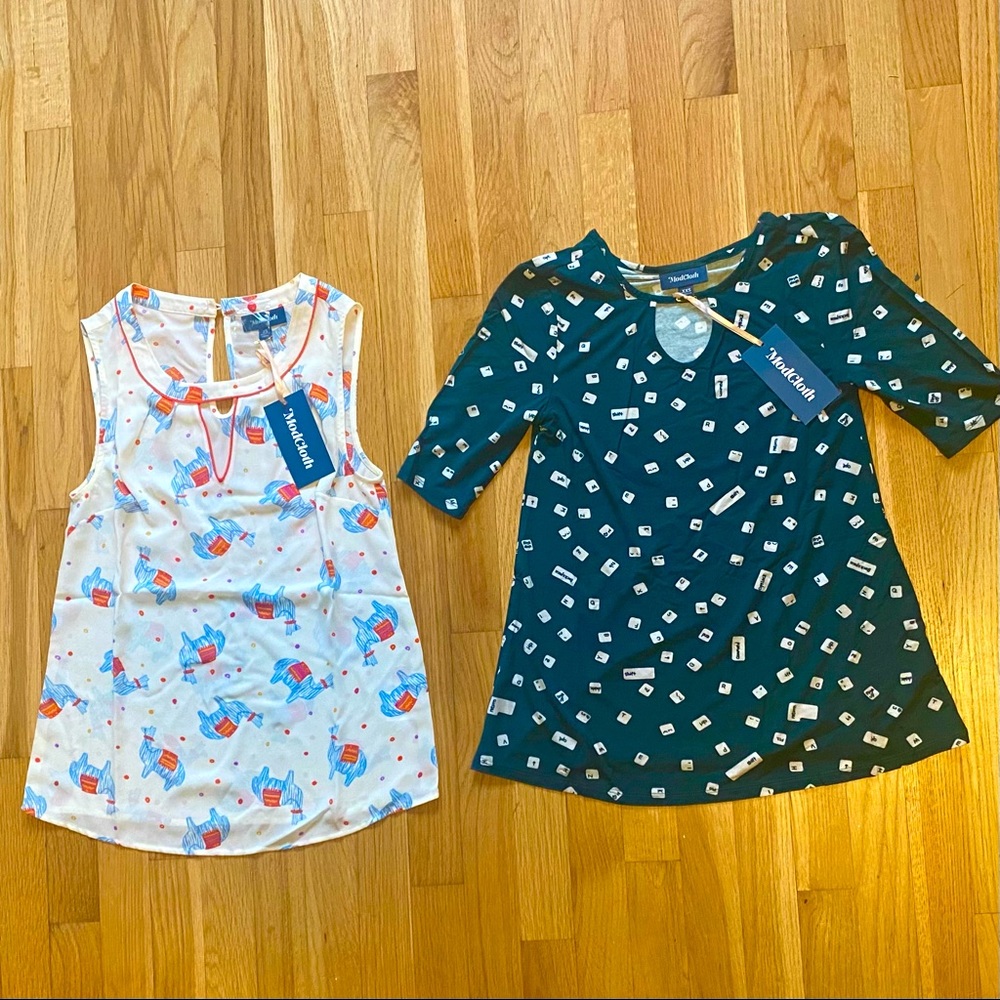 Modcloth Keyhole Top Lot - Two Shirts NWT!